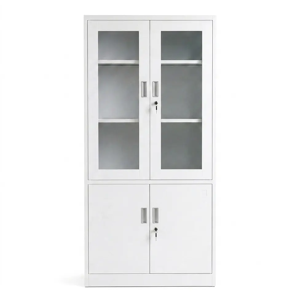 Estante Metálico Vitrina Blanca 185x87x40 cm - 4 Puertas 1