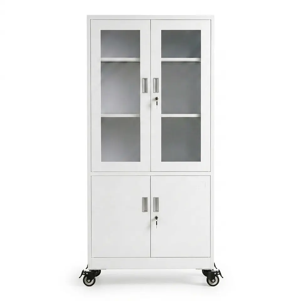Estante Metálico Vitrina Blanca 185x87x40 cm - 4 Puertas 4