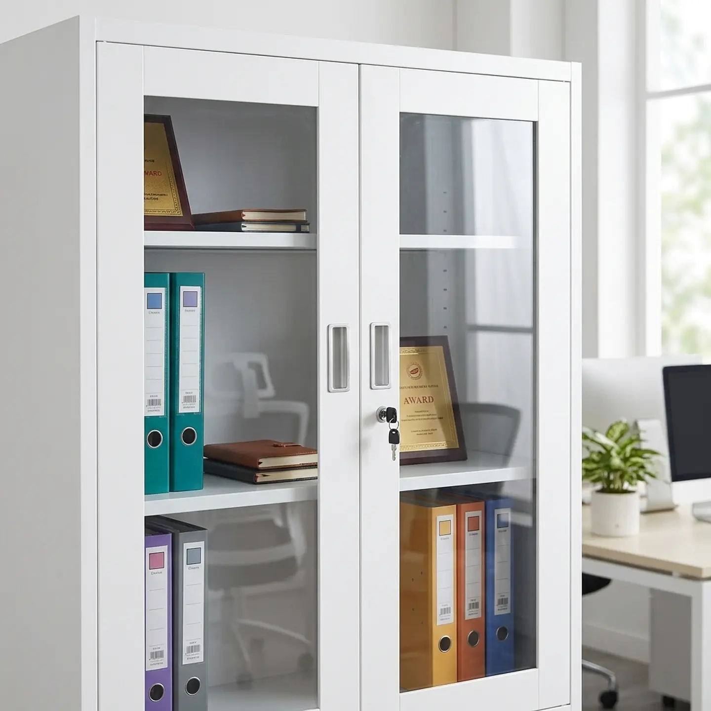Estante Metálico Vitrina Blanca 185x87x40 cm - 4 Puertas 6