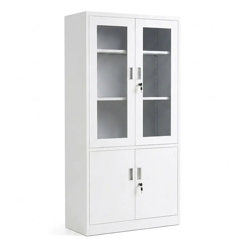 Estante Metálico Vitrina Blanca 185x87x40 cm - 4 Puertas 3