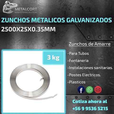 Rollo Zuncho Galvanizado 3kg 45Metros