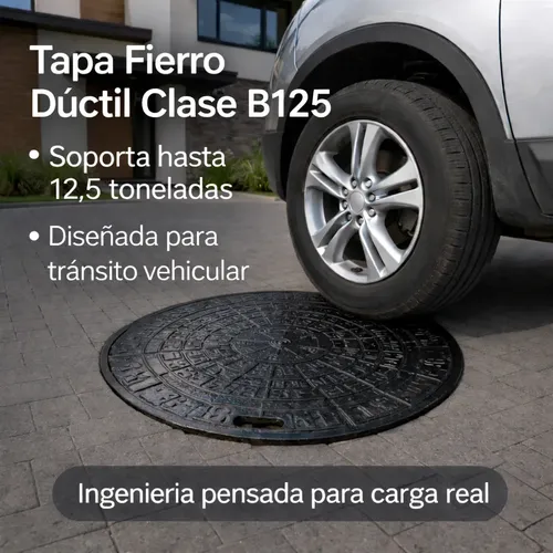 Tapa Camara Alcantarillado D=60cm Resiste 12.5ton Con Anillo 3