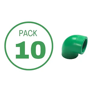 Pack 10 Unidades Codo Ppr 90 ° X 25 Mm Termofusion