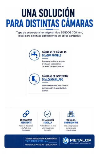 Tapa Alcantarillado Camara Inspeccion Acero Tipo Sendos 70cm 5