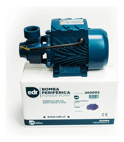 Bomba De Agua Periferica 0.5hp 1 X 1 Qb60 Monofásica 3