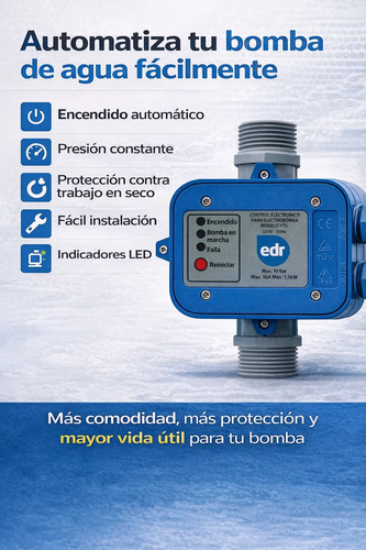 Controlador Electrónico Presión Para Bomba De Agua Hasta 2hp 2