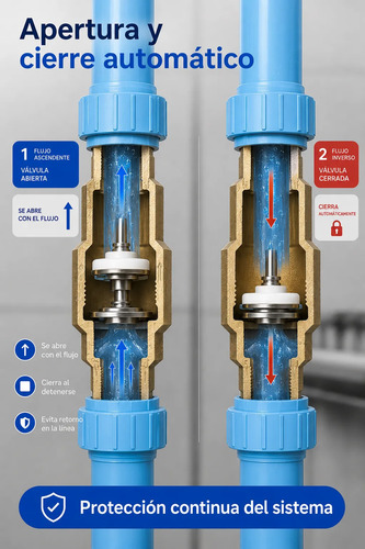 Válvula Retención Vertical 1 1/4 Anti Retorno Para Agua 3