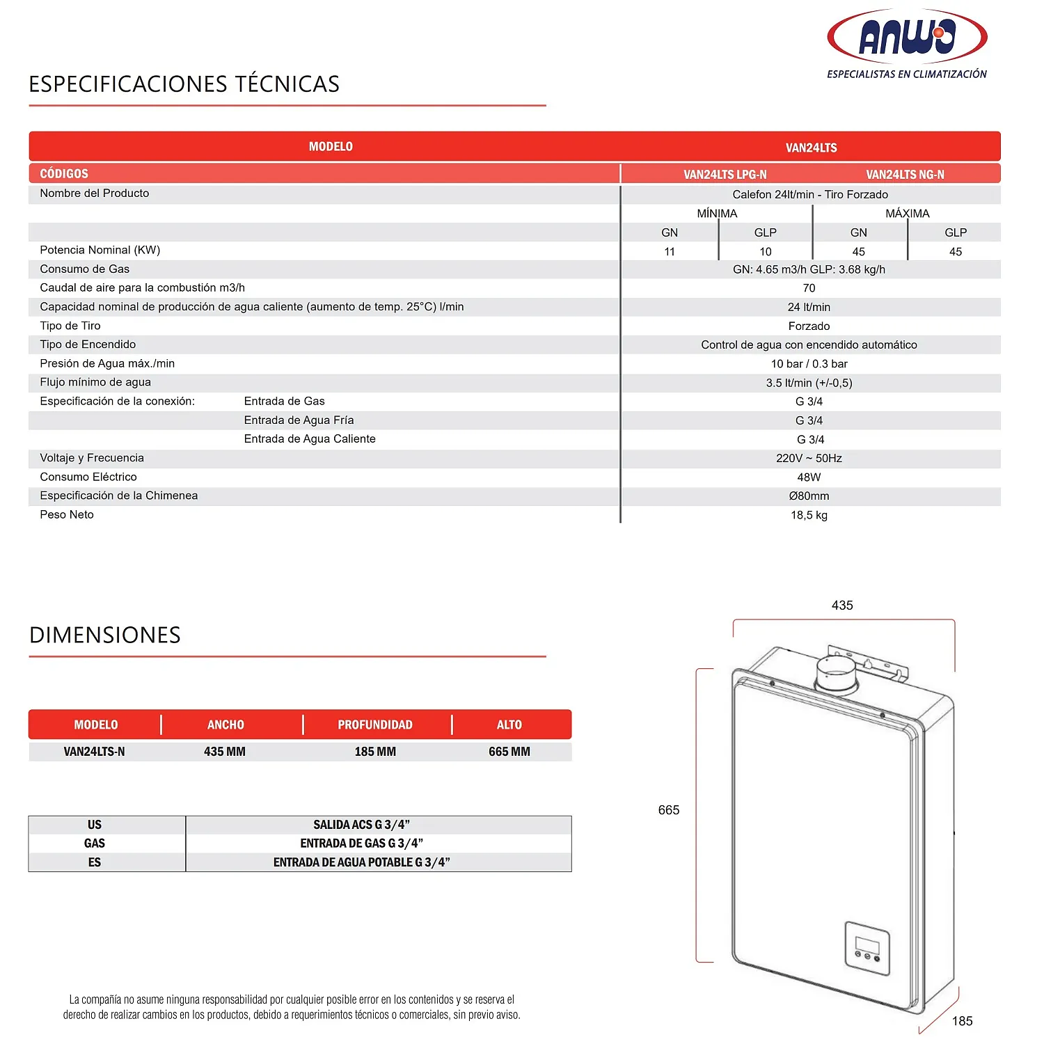 Calefont TF 24 Lts GN 6