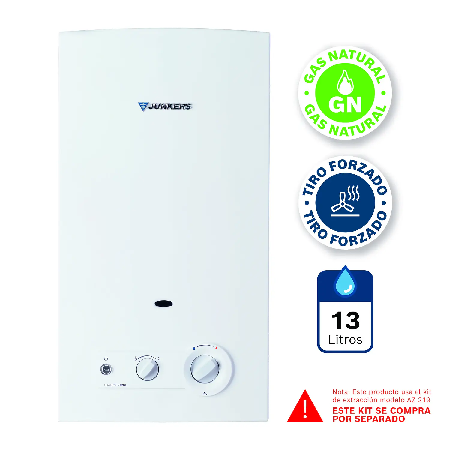 Calefón tiro forzado 13 litros gas natural WR13-2 KME 23 2