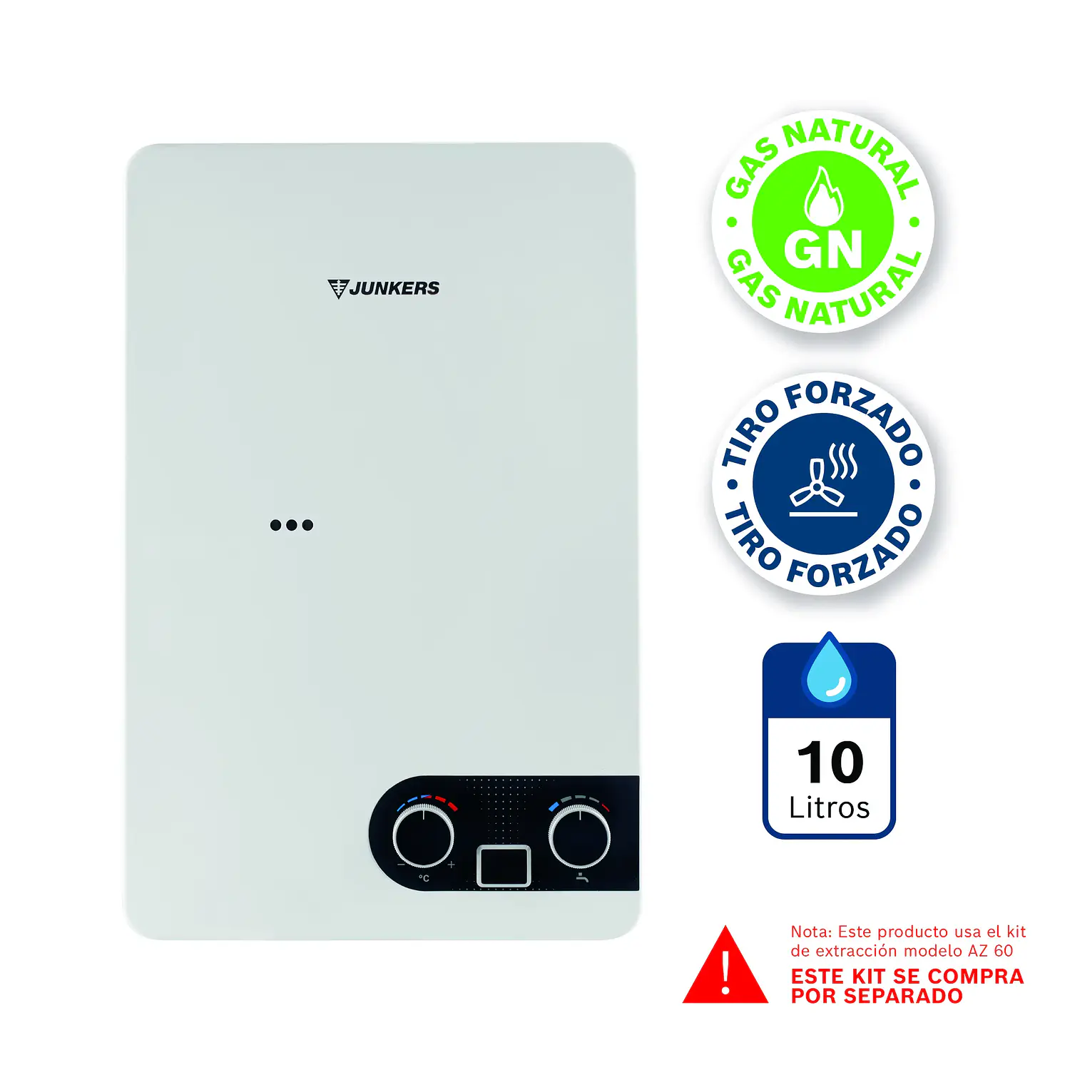 Calefon tiro forzado 10 litros gas natural WD 10 KME  2