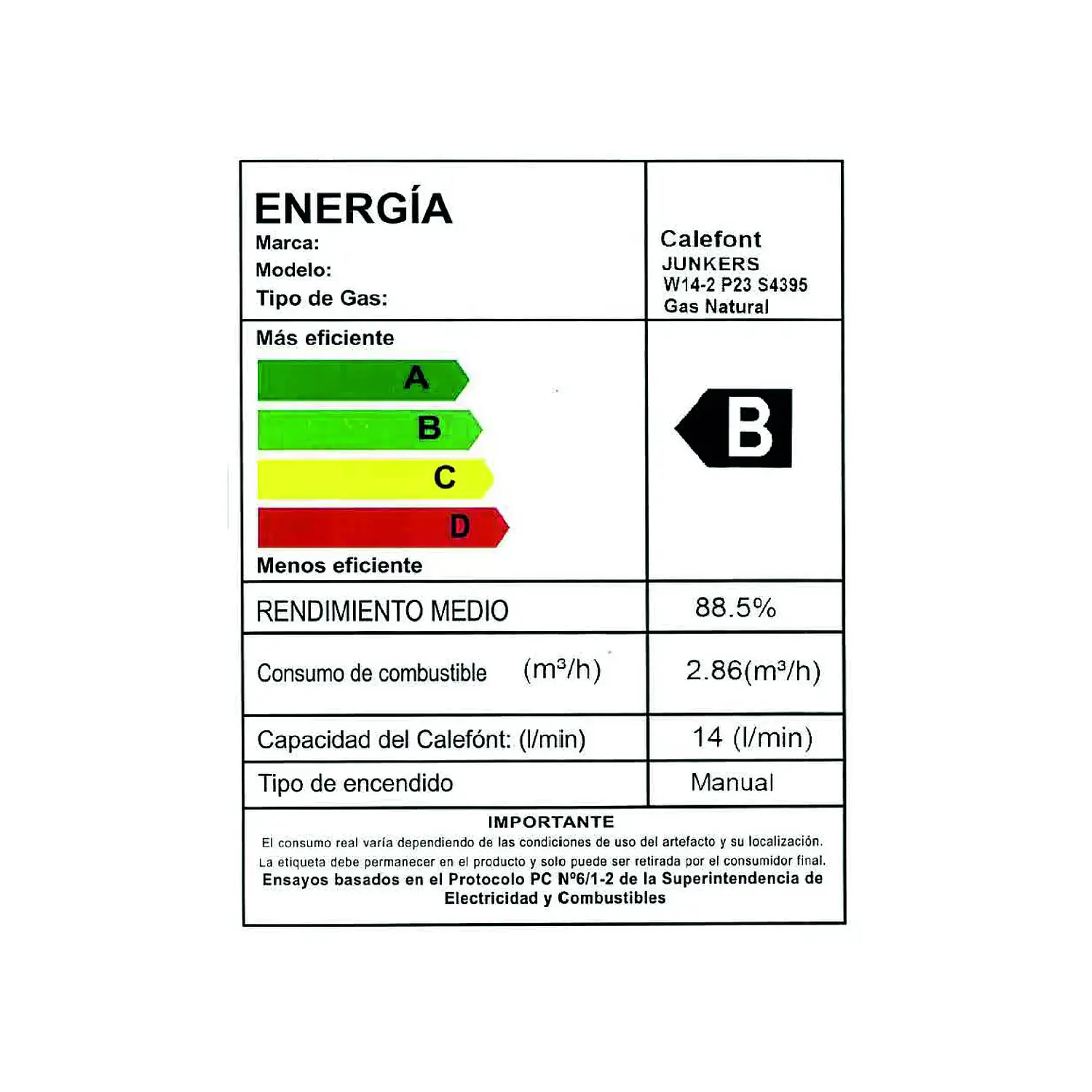 Calefón piezo 14 litros gas natural 7