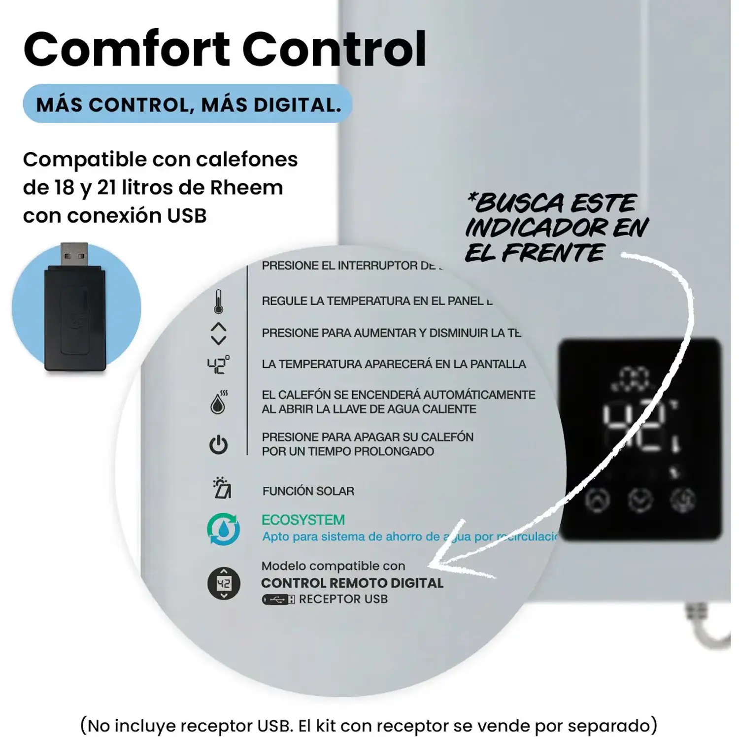 Control de t° digital sin usb rheem 2