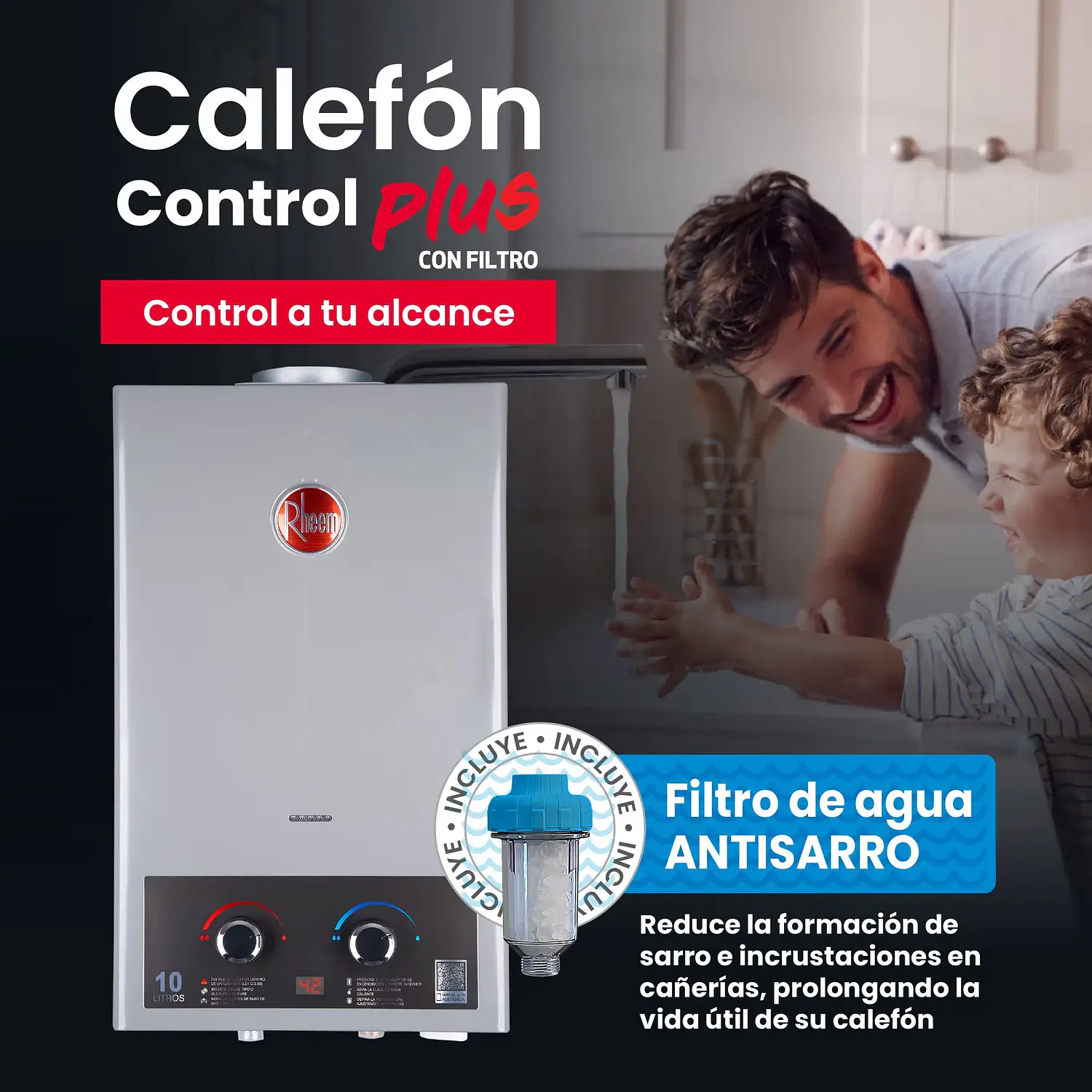 Calefont 10 Litros Tiro Natural Rheem  3