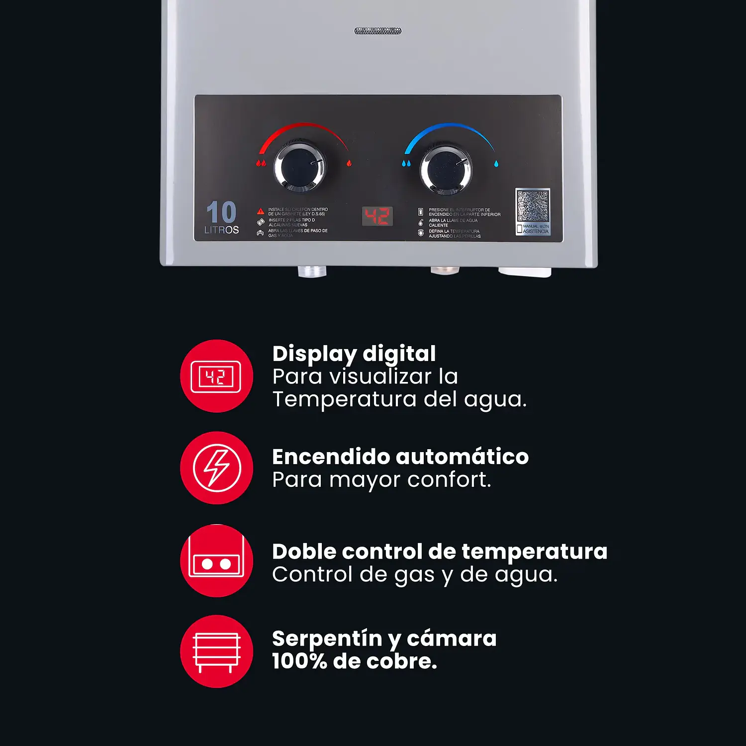 Calefont 10 Litros Tiro Natural Rheem  4