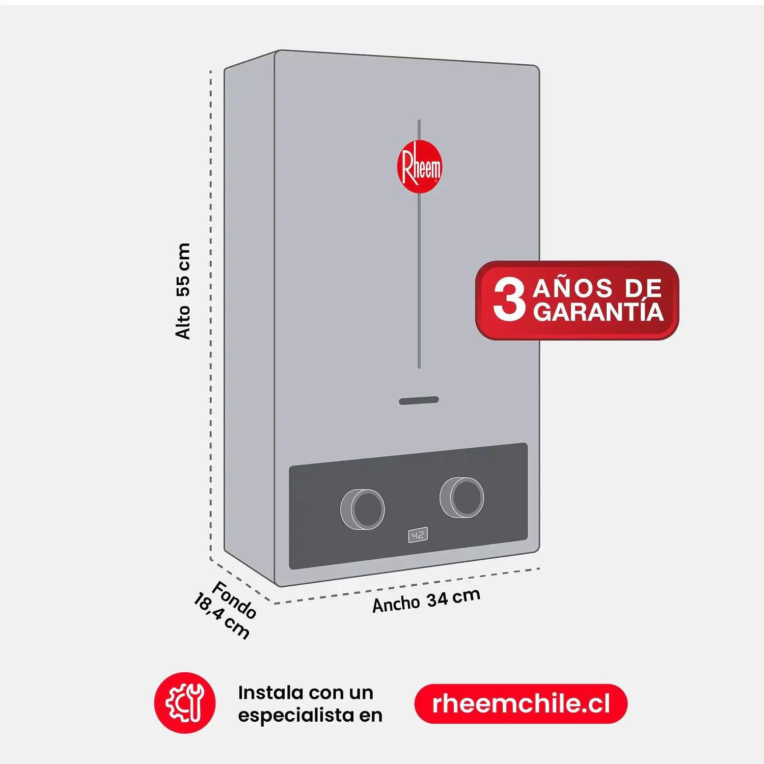 Calefont 10 Litros Tiro Natural Rheem  5