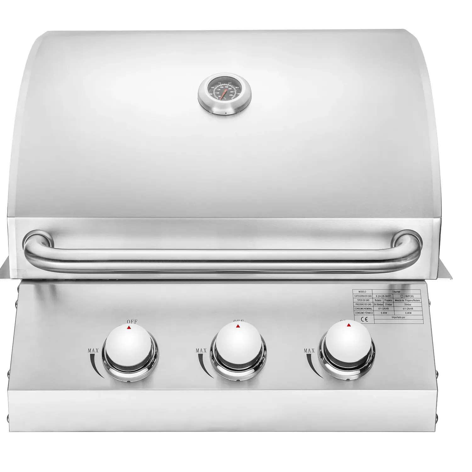 Parrilla a gas empotrada de 3 quemadores 2