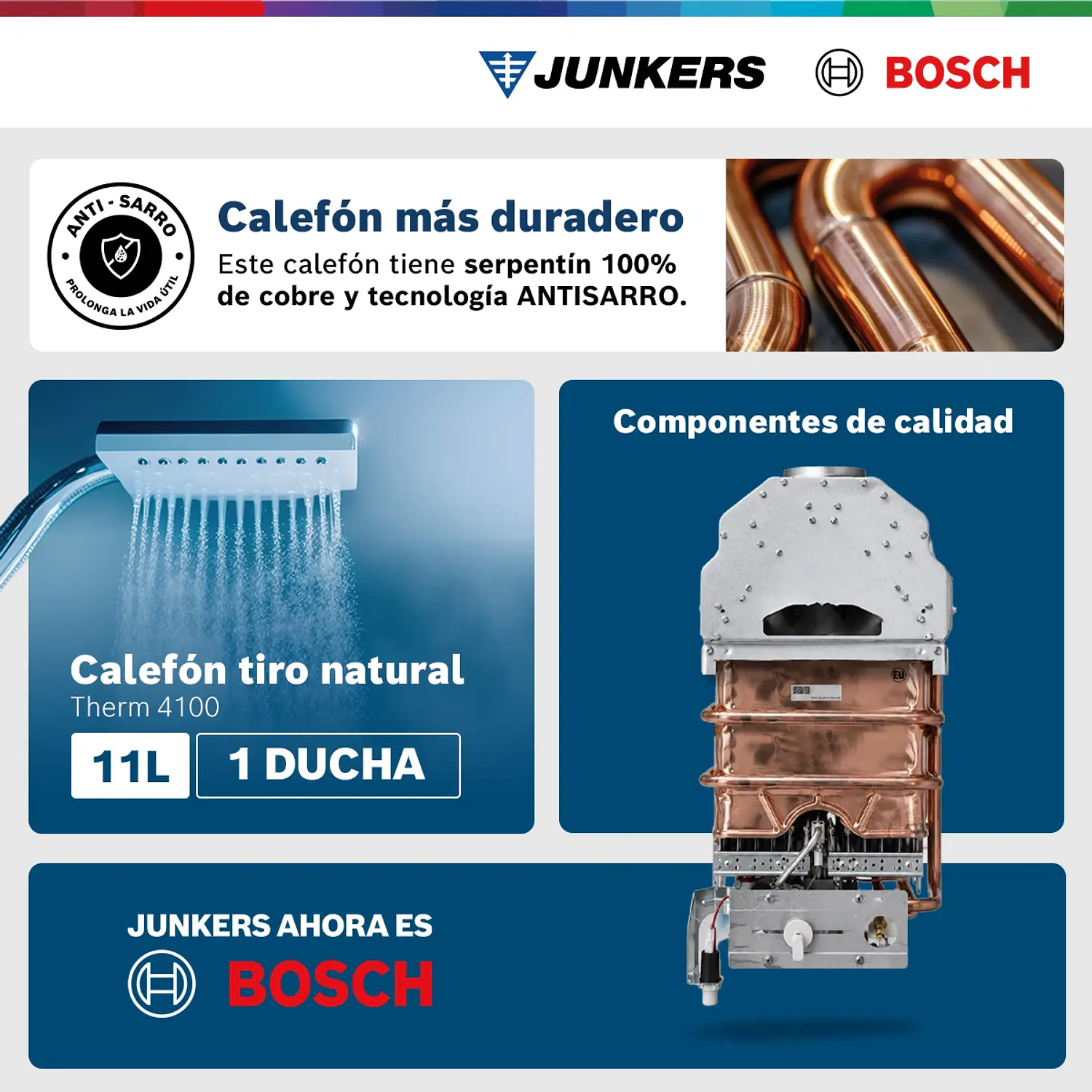 Calefón piezo 11 litros gas natural Therm 4100 4