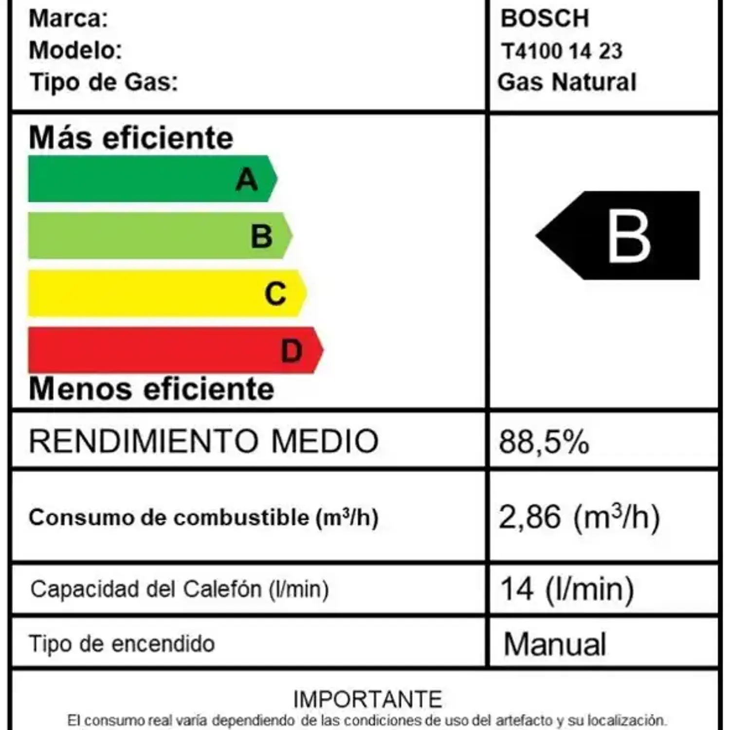 Calefón piezo 14 litros gas natural Therm 4100 9