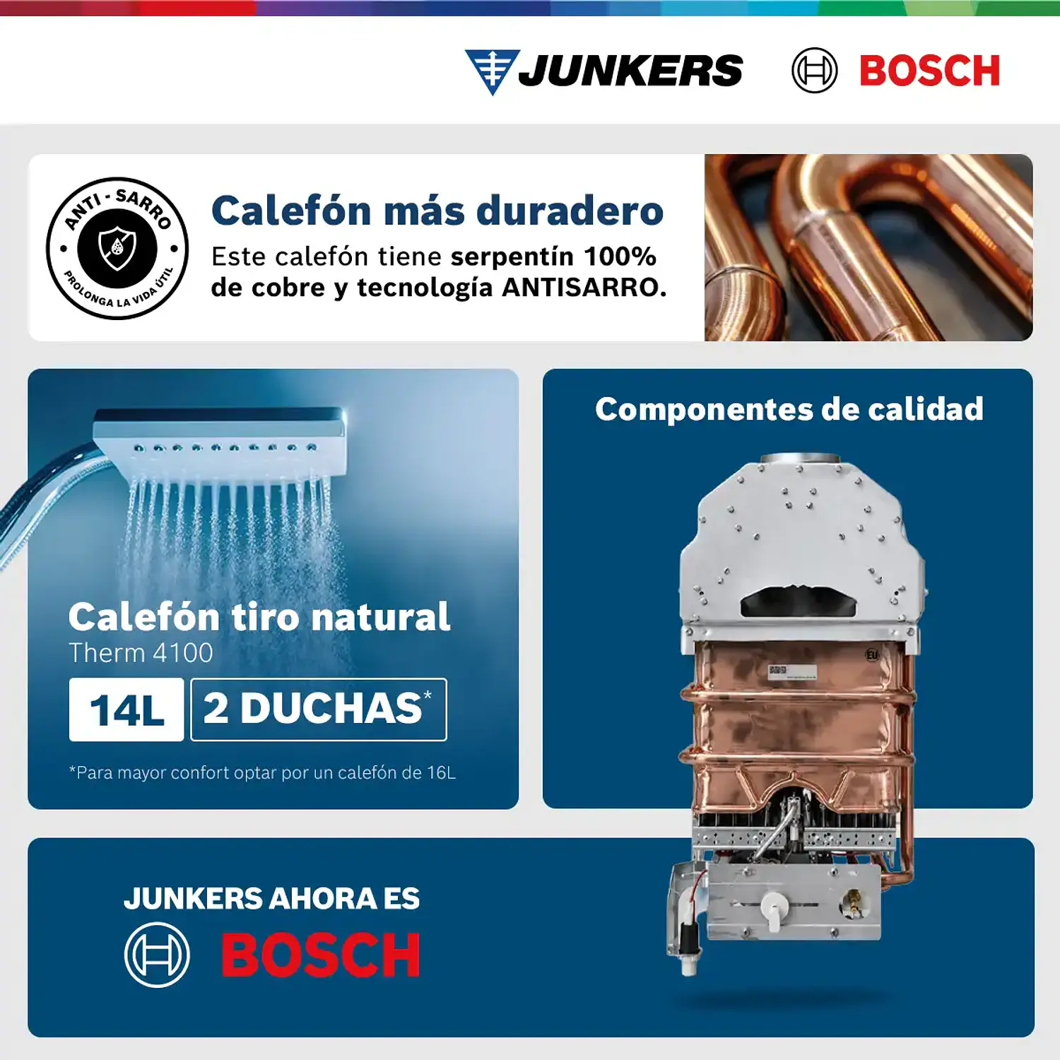 Calefón piezo 14 litros gas natural Therm 4100 5