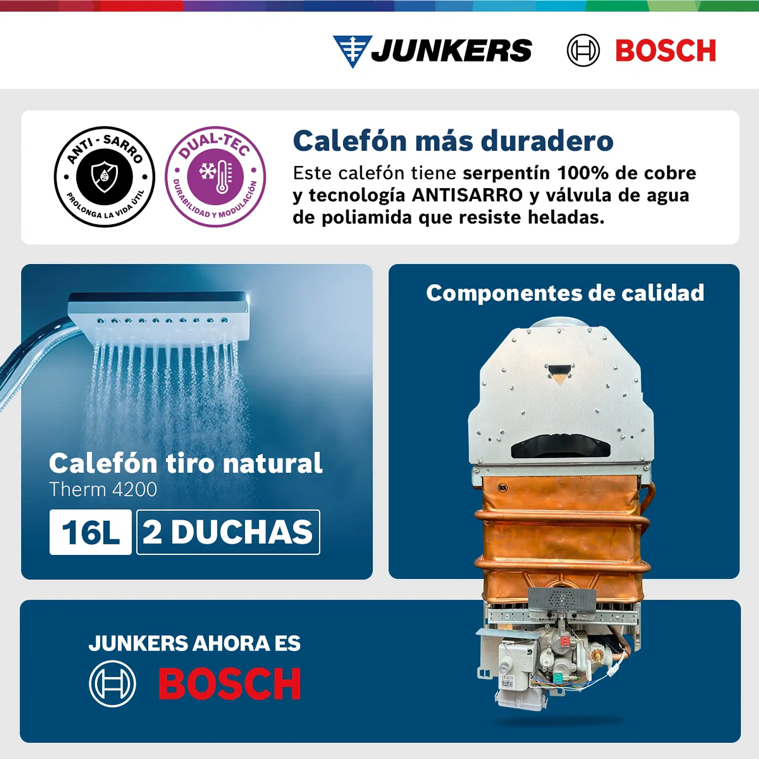 Calefón ionizado 16 litros gas natural Therm 4200  4
