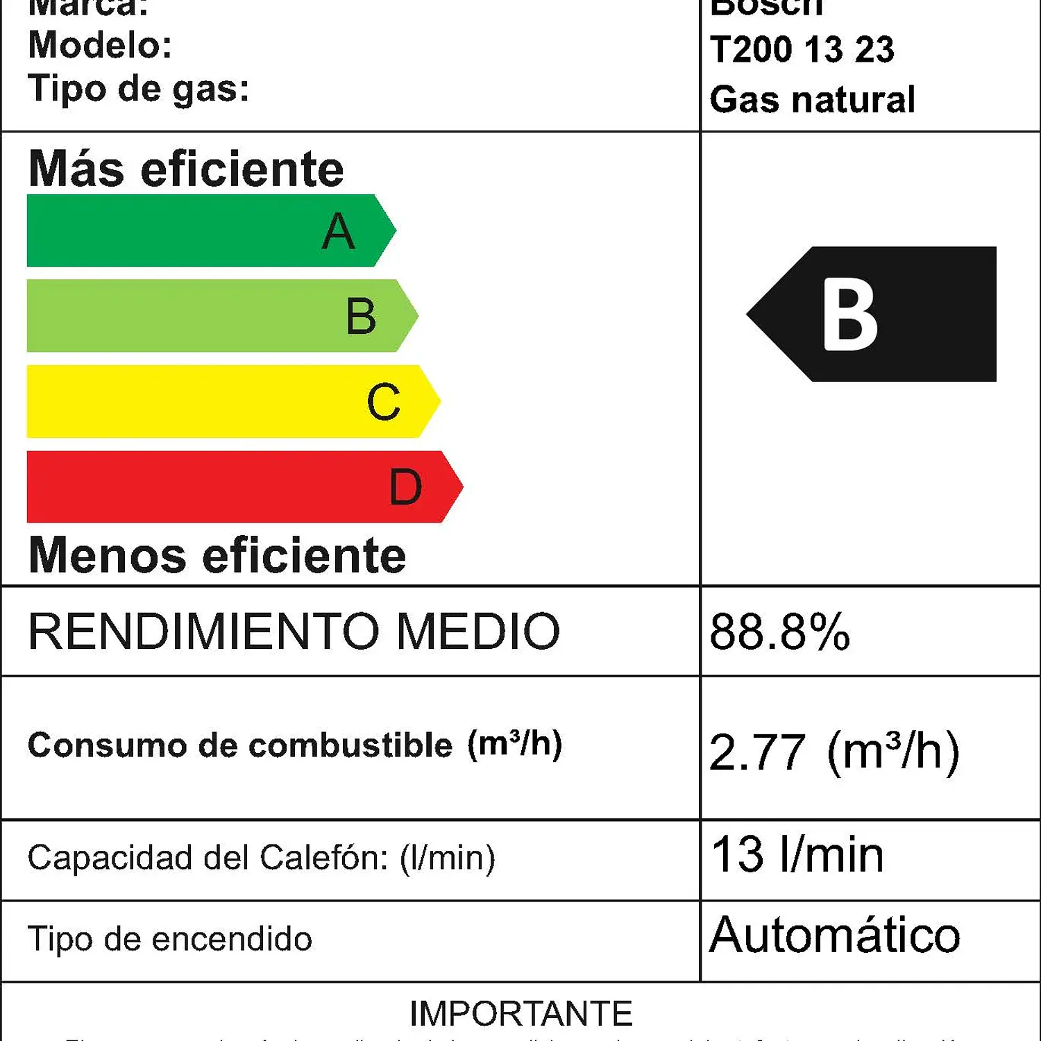 Calefón ionizado 13 litros gas natural Therm 2200   8