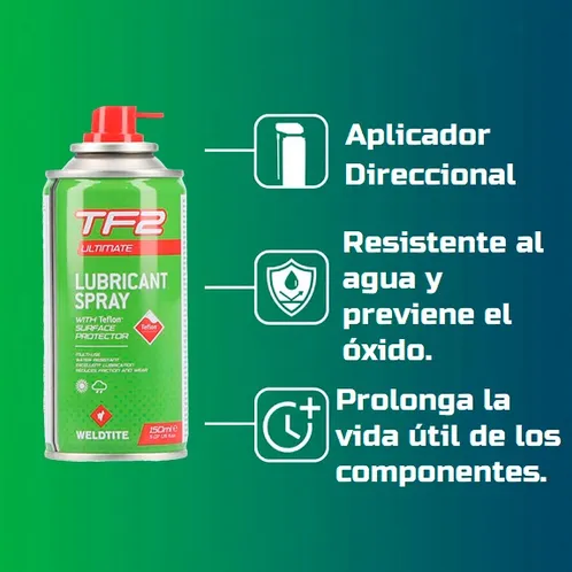 Aceite Lubricante TF2 Aerosol Weldtite Teflon 150ml 2