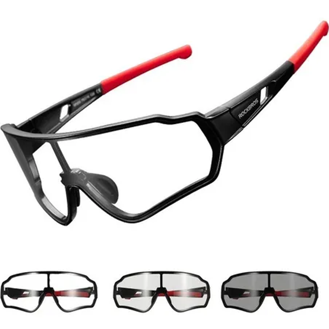 Gafas Fotocromáticas Rockbros Negro/Rojo 2