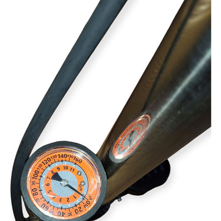 Bombin Bicicleta Cromado Toolmak Con Manometro 2