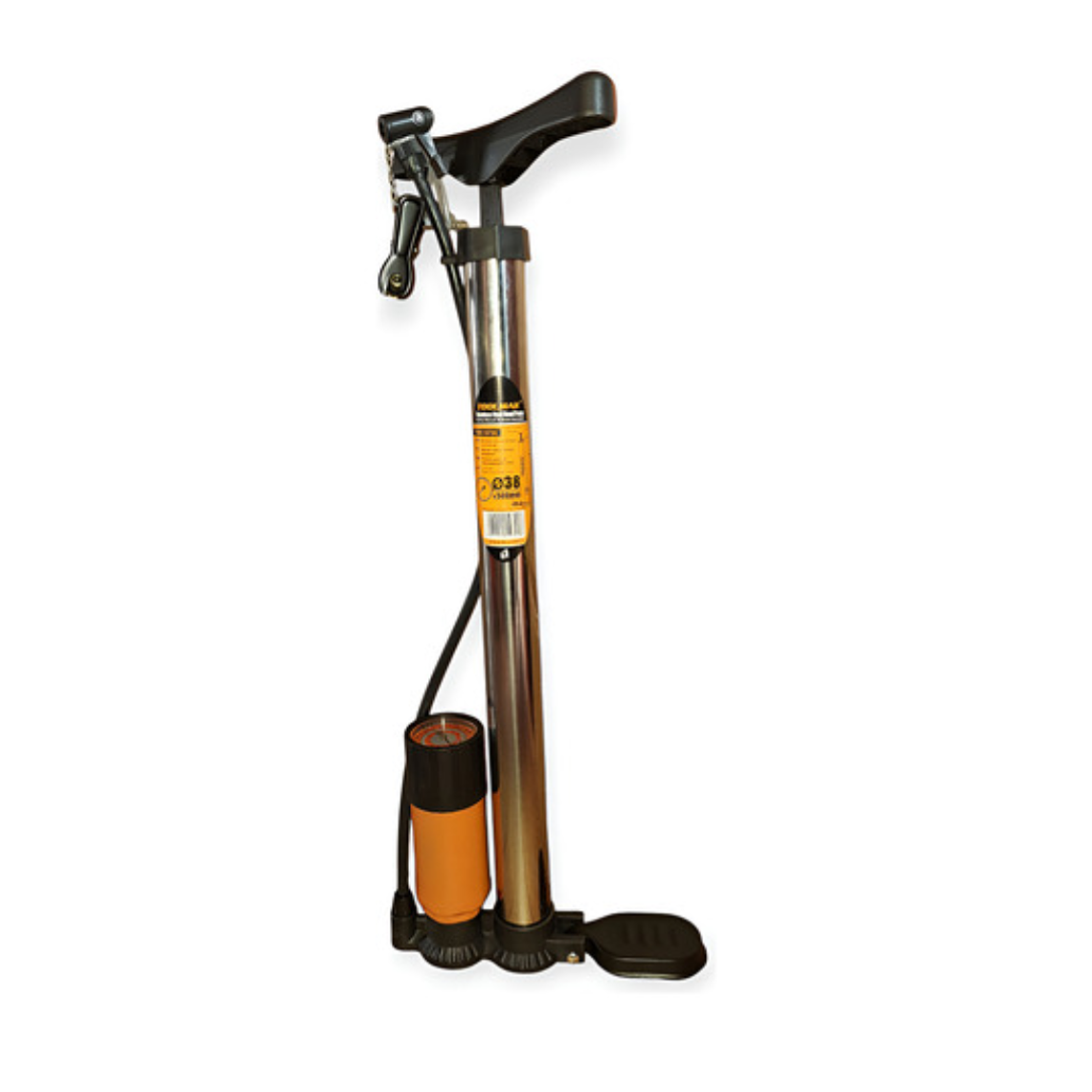 Bombin Bicicleta Cromado Toolmak Con Manometro 1