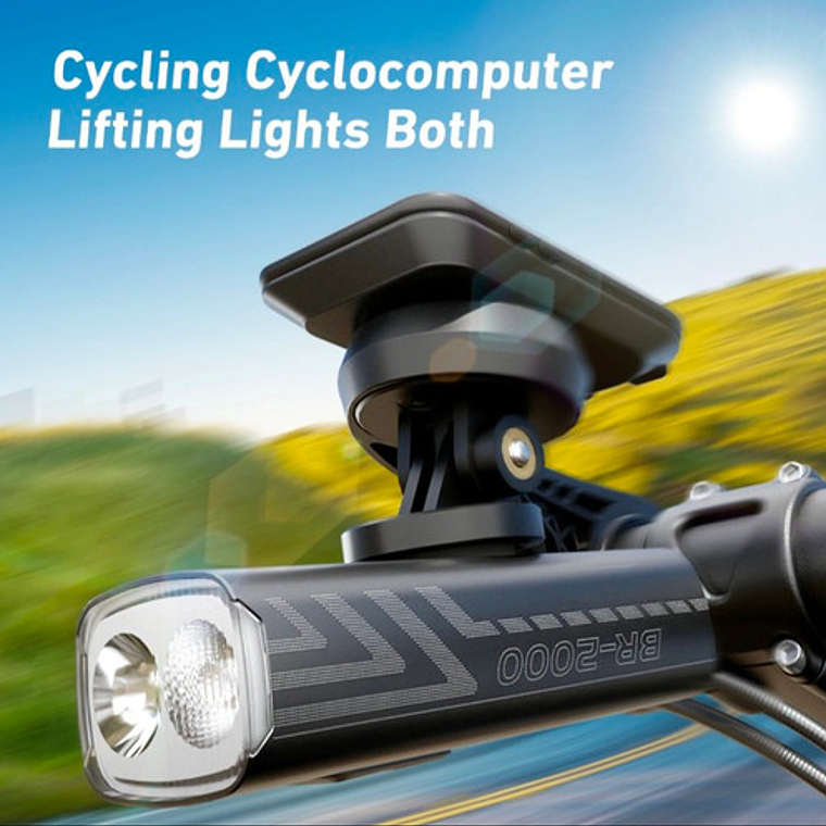 Soporte Extensor Cyclami S2 Para Ciclocomputador Gopro Y Luz Frontal Negro 5