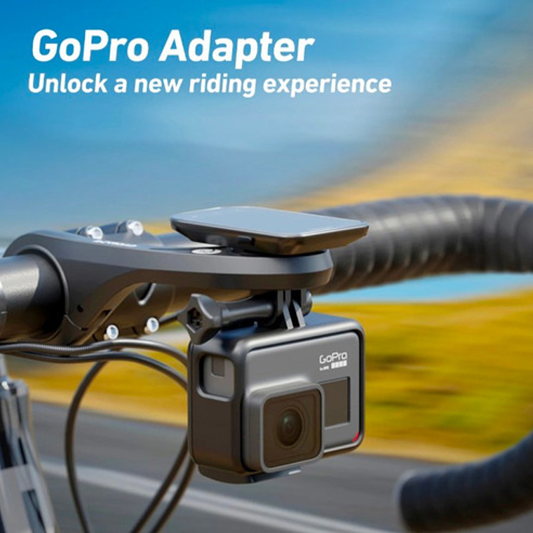 Soporte Extensor Cyclami S2 Para Ciclocomputador Gopro Y Luz Frontal Negro 6