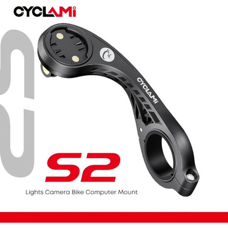 Soporte Extensor Cyclami S2 Para Ciclocomputador Gopro Y Luz Frontal Negro 9