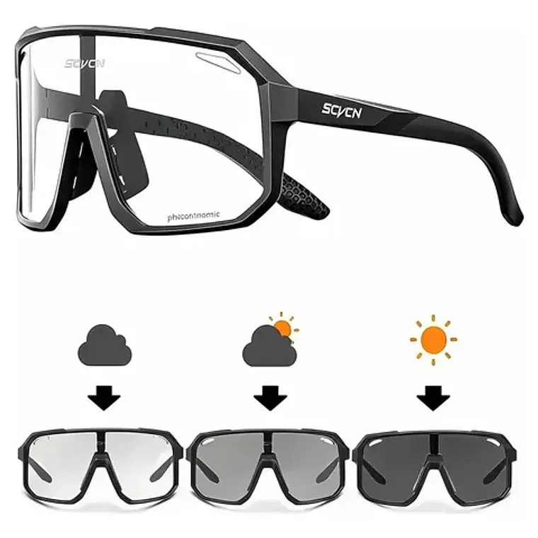 Gafas Scvcn Fotocromatico Marco Negro Plastico Negro 1