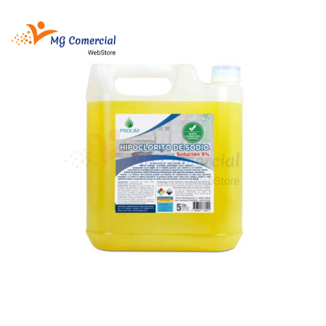 Cloro, Hipoclorito de Sodio 5% Env. 5 Litros - WK-CL5