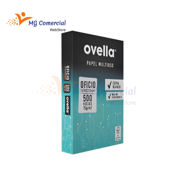 CAJA RESMA 5 UNIDADES PAPEL OFICIO, 500HJS 75GR, OVELLA
