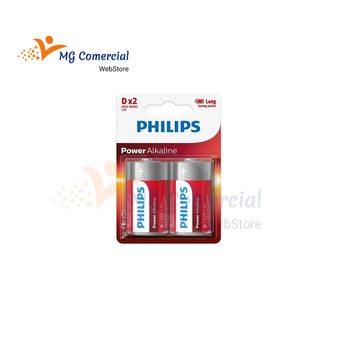 PHILIPS PILA ALKALINE D 2pcs 1