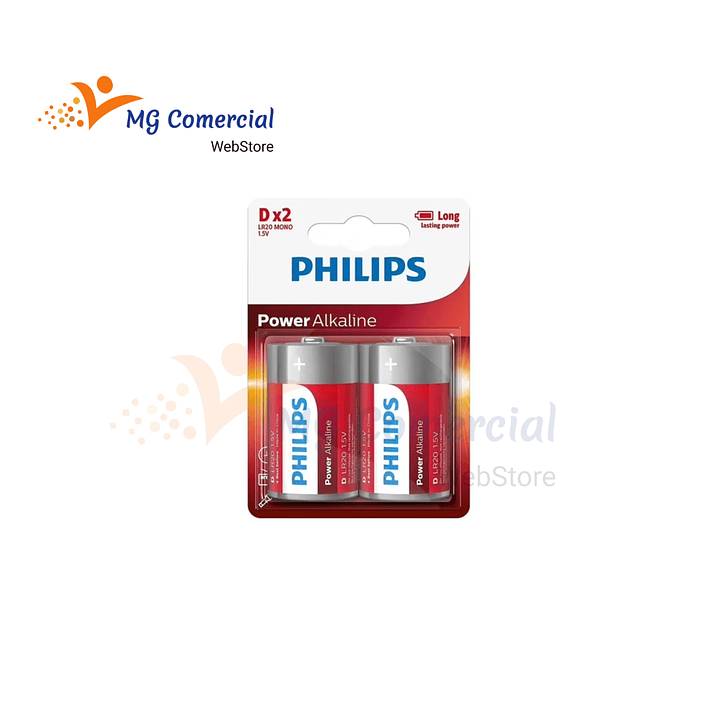 PHILIPS PILA ALKALINE D 2pcs 1
