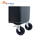 CONTENEDOR PLASTICO 1100 LITROS RUEDAS Y TAPA GRIS  - Miniatura 2