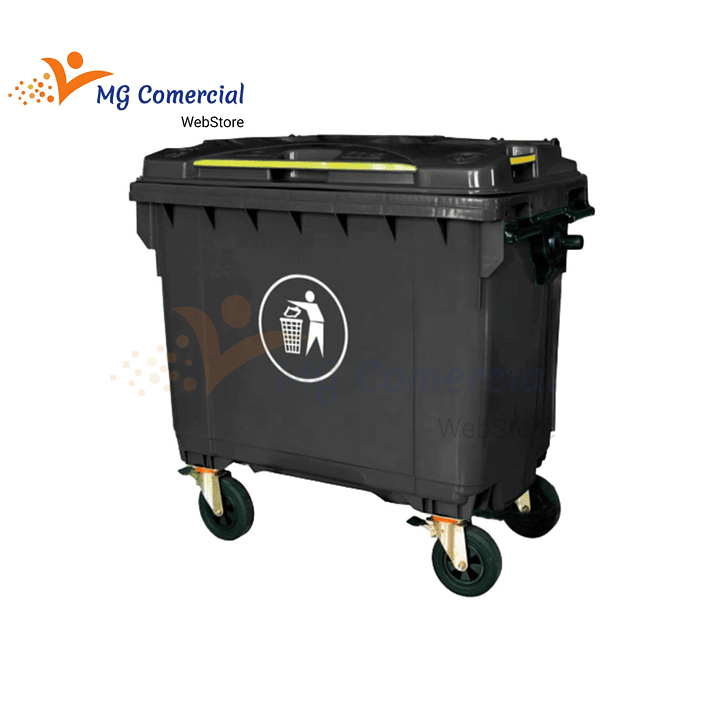 CONTENEDOR PLASTICO 660 LITROS RUEDAS Y TAPA 1