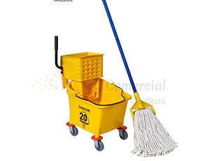 CARRO ESTRUJADOR 20 LITROS + MOPA COMPLETA DE 16 OZ