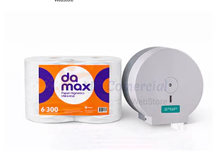 DISPENSADOR DE PAPEL HIGIENICO + DAMAX 6X300 