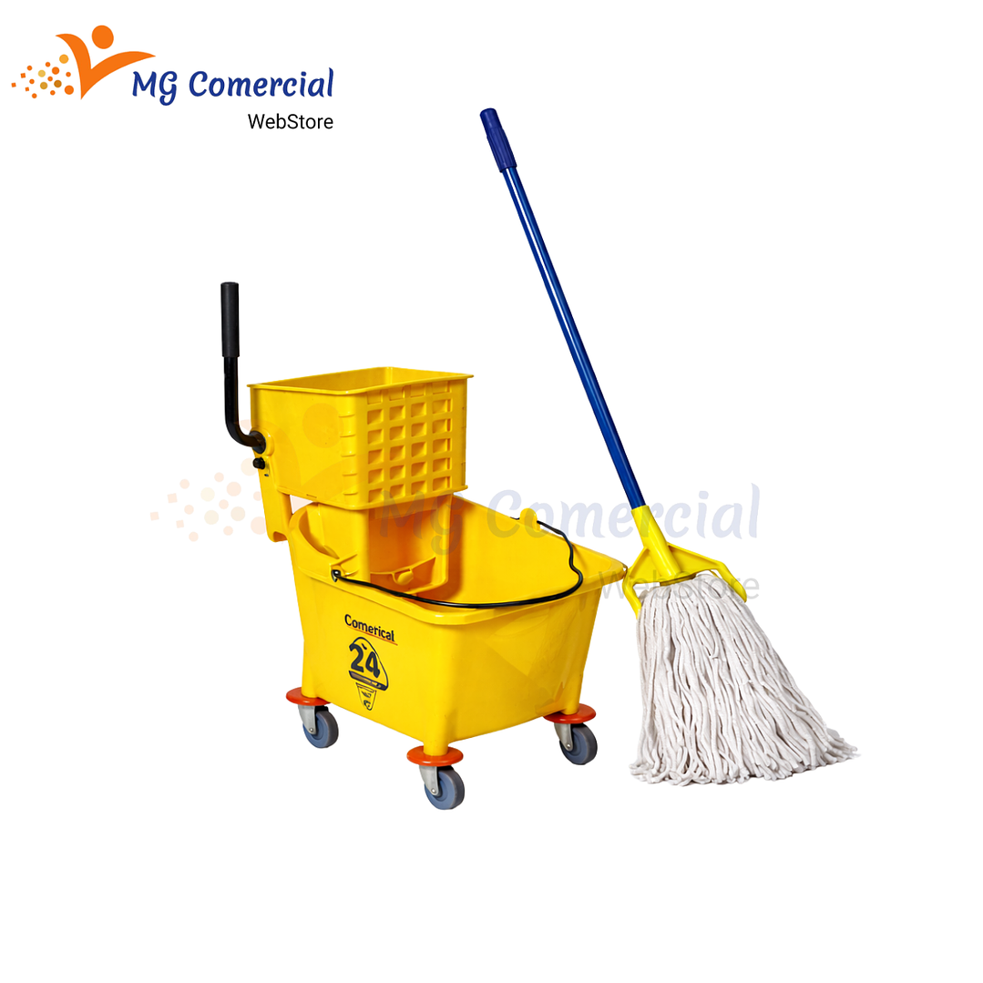 CARRO ESTRUJADOR 24 LITROS + MOPA COMPLETA DE 16 OZ 1