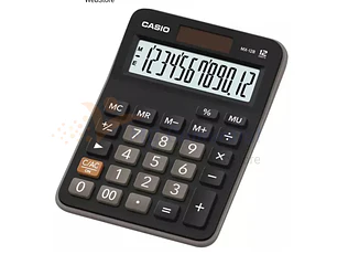 CALCULADORA CASIO MX 12B BK W DC NEGRA