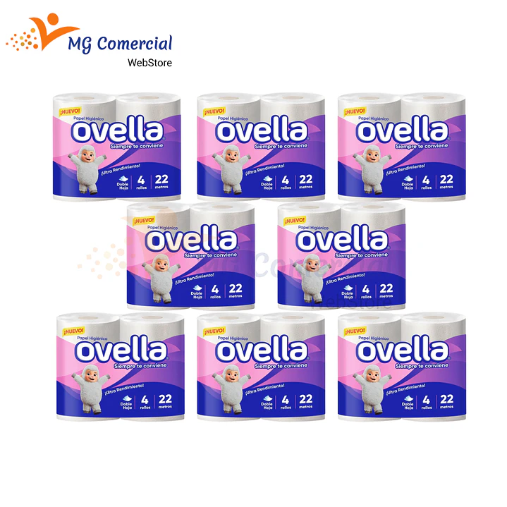 PAPEL HIGIENICO 4x50 MANGA 8 PACK 32 UNIDADES OVELLA 1