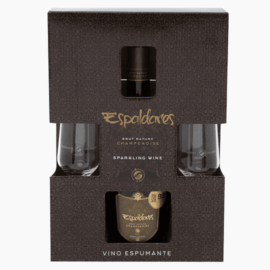 Espaldares Espumante Brut Nature 750cc Más 2 Copa 