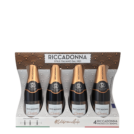 Pack  Riccadona Prosecco 200cc