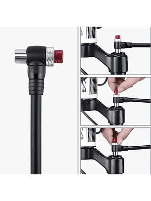 Bombín Beto Horquilla Shock 400 Psi Manual Con Manómetro Plateado