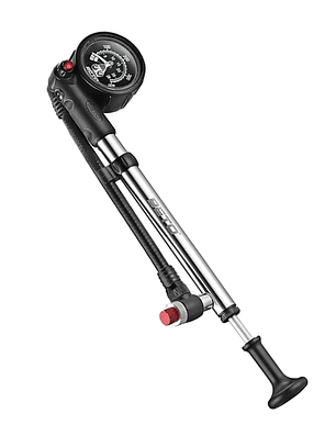 Bombín Beto Horquilla Shock 400 Psi Manual Con Manómetro Plateado