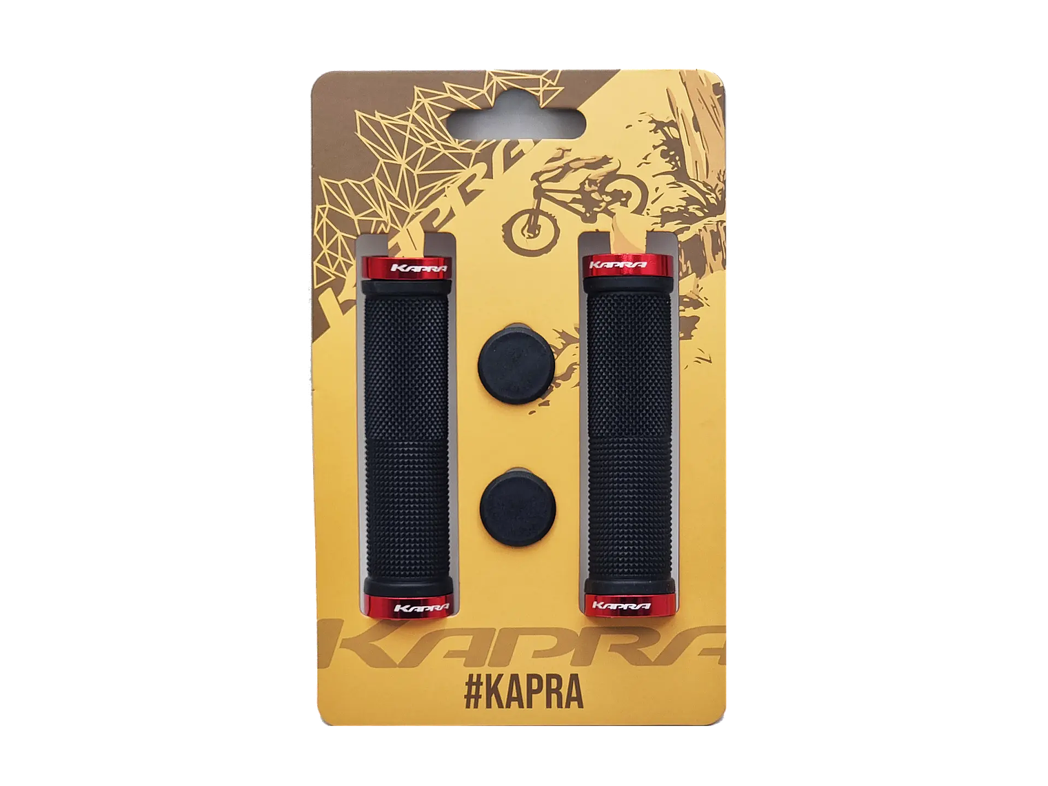 Puño Kapra Negro con abrazadera Roja SZ-165A 130mm 1