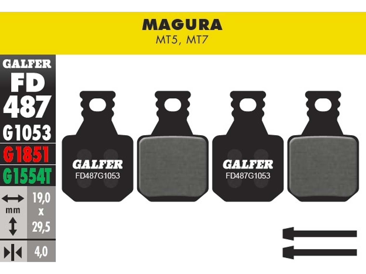 Pastillas de Freno Galfer para Magura MT5 y MT7 1